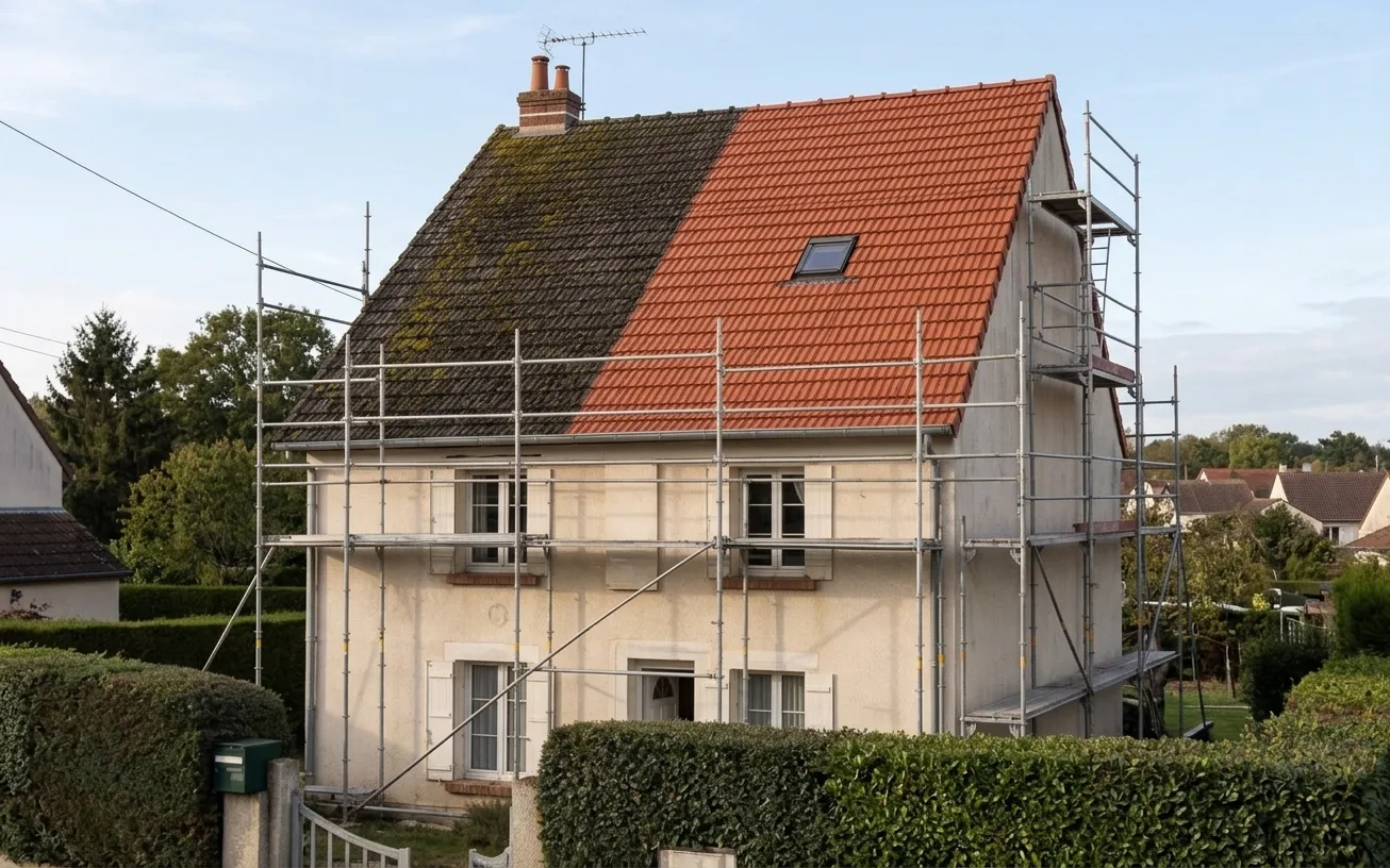 Démoussage de toiture à Chelles